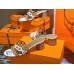 Hermes Tandem Sandals In Brown/White Lambskin