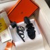 Hermes Tandem Sandals In Black Lambskin