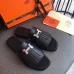Hermes Auteuil Sandals In Black Calfskin