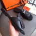 Hermes Auteuil Sandals In Black Calfskin