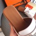 Hermes Auteuil Sandals In White Calfskin