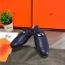 Hermes Oz Mules In Dark Blue Calfskin