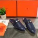 Hermes Oz Mules In Dark Blue Calfskin