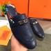 Hermes Oz Mules In Dark Blue Calfskin