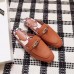 Hermes Oz Mules In Caramel Calfskin
