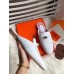 Hermes Oz Mules In White Calfskin