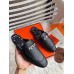 Hermes Oz Mules In Noir Calfskin