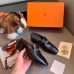 Hermes Blossom Mules 60mm In Black Goatskin