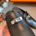 Hermes Blossom Mules 60mm In Black Goatskin
