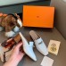 Hermes Blossom Mules 60mm In White Goatskin