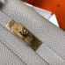 Hermes Kelly 32cm Bag In Pearl Grey Clemence Leather GHW