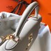 Hermes Kelly 32cm Bag In Pearl Grey Clemence Leather GHW