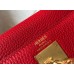 Hermes Kelly 32cm Bag In Red Clemence Leather GHW