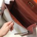 Hermes Kelly 32cm Bag In Toile Canvas With Barenia Leather