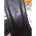 Hermes Oran Sandals In Black Leather With Stitched Detail