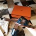 Hermes Oran Sandals In Blue Shiny Niloticus Crocodile