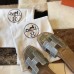 Hermes Oran Sandals In Grey Shiny Niloticus Crocodile