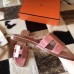 Hermes Oran Sandals In Pink Shiny Niloticus Crocodile