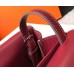 Hermes Halzan 31cm Bag In Bordeaux Clemence Leather