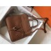 Hermes Halzan 31cm Bag In Gold Clemence Leather