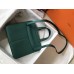 Hermes Halzan 31cm Bag In Malachite Clemence Leather