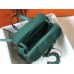 Hermes Halzan 31cm Bag In Malachite Clemence Leather