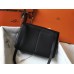 Hermes Halzan 31cm Bag In Black Clemence Leather