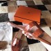 Hermes Oran Sandals In Orange Shiny Niloticus Crocodile