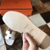 Hermes Oran Sandals In White Shiny Niloticus Crocodile