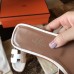 Hermes Oran Sandals In White Shiny Niloticus Crocodile