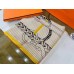 Hermes Grey/Yellow Panoplie Equestre Eyeliner Shawl 140