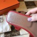 Hermes Oran Sandals In Red Ostrich Leather