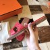Hermes Oran Sandals In Red Ostrich Leather