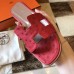 Hermes Oran Sandals In Red Ostrich Leather