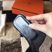 Hermes Oran Sandals In Black Suede With Crystal