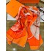 Hermes Orange Projets Carres Shawl 140