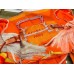 Hermes Orange Projets Carres Shawl 140