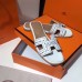 Hermes Oran Studs Sandals In White Leather