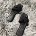 Hermes Oran Sandals In Black Suede With Black Crystal