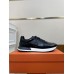 Hermes Mens Drive Sneakers In Black Leather