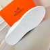 Hermes Mens Quicker Sneakers In White Calfskin
