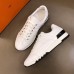 Hermes Mens Trail Sneakers In White Calfskin Leather