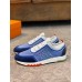 Hermes Mens Addict Sneakers In Bicolor Blue Knit