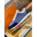 Hermes Mens Addict Sneakers In Bicolor Blue Knit