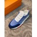 Hermes Mens Addict Sneakers In Bicolor Blue Knit