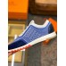 Hermes Mens Addict Sneakers In Bicolor Blue Knit