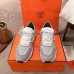 Hermes Mens Addict Sneakers In Grey Knit