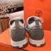 Hermes Mens Addict Sneakers In Grey Knit