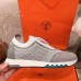 Hermes Mens Addict Sneakers In Grey Knit