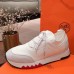 Hermes Mens Addict Sneakers In White Knit